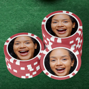 Fun Full Face Close Up Selfie Photo Poker Chips