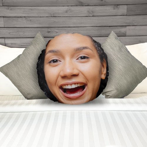 Fun Full Face Close Up Selfie Photo Round Pillow