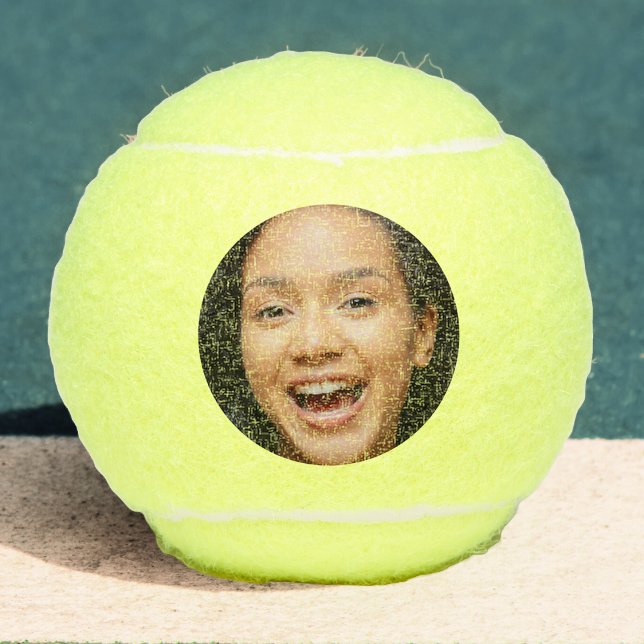 Fun Full Face Close Up Selfie Photo Tennis Balls (full face close up selfie photo tennis ball)
