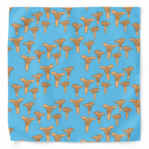 Fun Fungi Chanterelle Mushroom Foraging Pattern Bandana