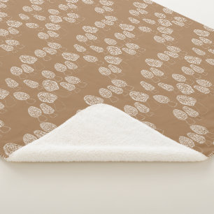 Fun Fungi Morel Mushroom Pattern Cozy  Sherpa Blanket