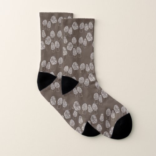 Fun Fungi Morel Mushroom Pattern  Socks