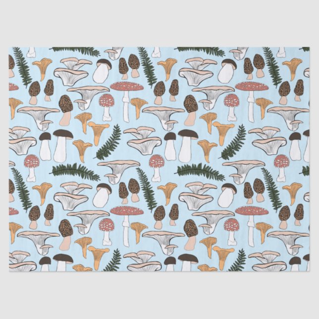 Fun Fungi Mushroom Fern Pattern Gift Tissue Paper (Front)