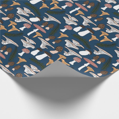 Fun Fungi Mushroom Fern Pattern Gift  Wrapping Paper