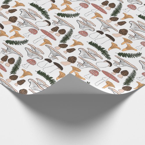 Fun Fungi Mushroom Fern Pattern Gift  Wrapping Paper