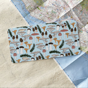 Fun Fungi Mushroom Fern Pattern License Plate