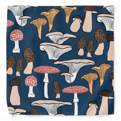 Fun Fungi Mushroom Pattern  Bandana