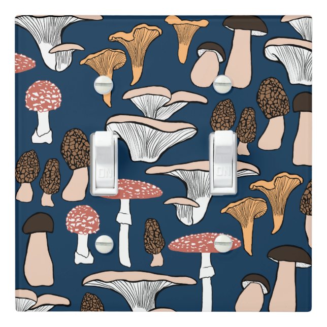 Fun Fungi Mushroom Pattern Light Switch Cover (In Situ)