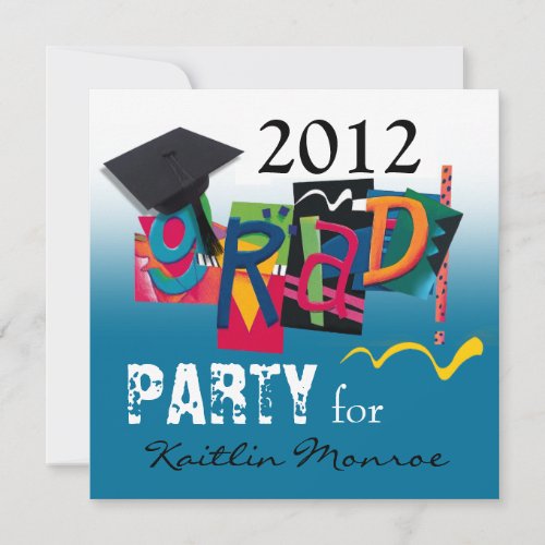 Fun  Funky 2012 Grad Party Invitation