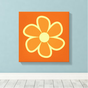 Fun Funky 60s 70s Retro Flower Canvas Print