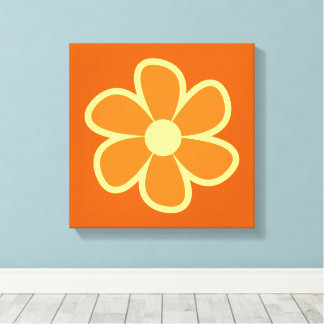 Fun Funky 60s 70s Retro Flower Canvas Print