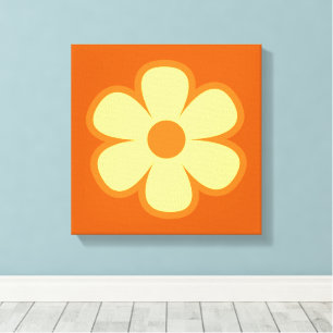 Fun Funky 60s 70s Retro Flower Canvas Print