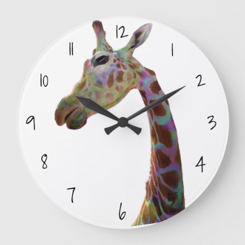 Fun funky colorful giraffe Acrylic Wall Clock