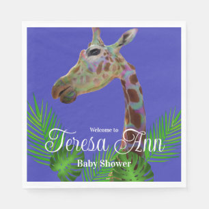 Fun funky colorful Giraffe Baby Shower Paper Pla Napkins
