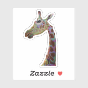 Fun funky colorful Giraffe Baby Shower thank You  Sticker