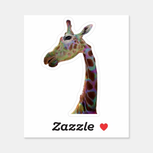Fun funky colorful Giraffe Baby Shower thank You  Sticker