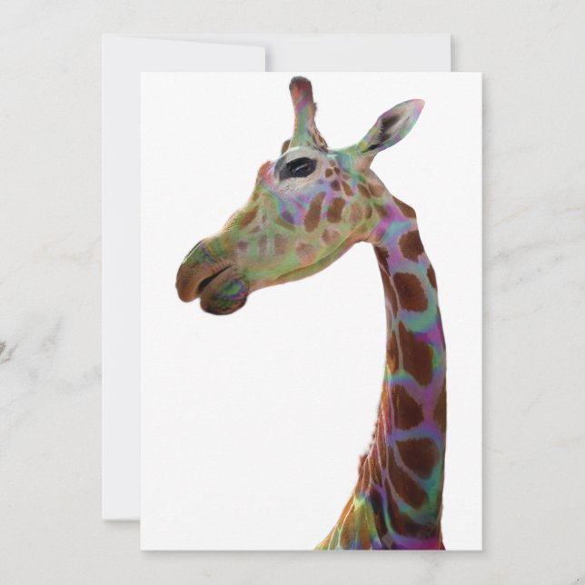 Fun funky colorful Giraffe   Poster Invitation (Front)