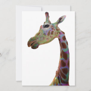 Fun funky colorful Giraffe Poster Invitation