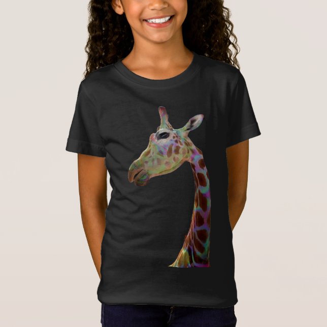 Fun funky colorful Giraffe  T-Shirt (Front)