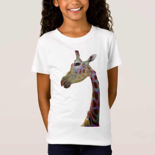Fun funky colorful Giraffe  T_Shirt