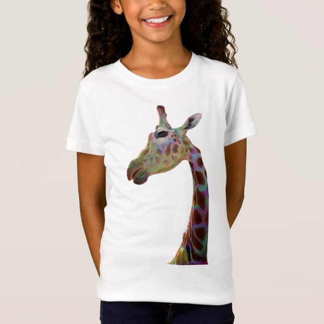 Fun funky colorful Giraffe  T-Shirt (Front)
