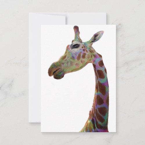Fun funky colorful Giraffe   Thank You Card