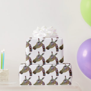 Fun funky colorful Giraffe Wrapping Paper