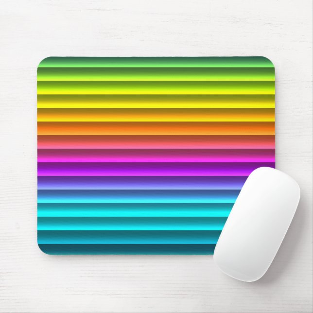 Fun Funky Modern Rainbow Stripes Pattern Mouse Pad (With Mouse)