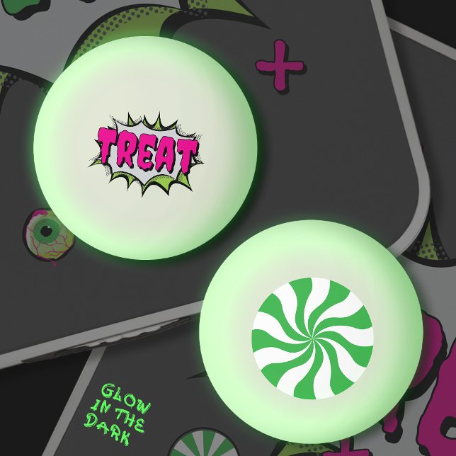 Fun Funky Peppermint Candy ‘Treat’ Customizable  Ping Pong Ball (Creator Uploaded)