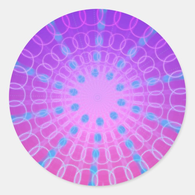 Fun Funky Psychedelic Circular Burst Sticker (Front)