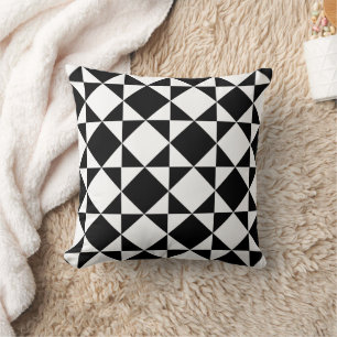 Fun Funky Seventies Triangles Art Pattern Throw Pillow