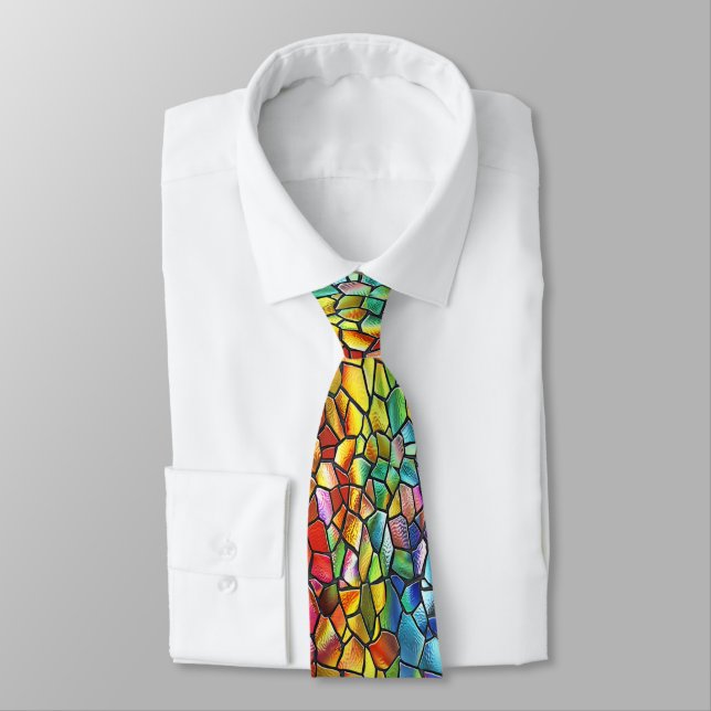 Fun & Funky Stained Glass Neck Tie (Tied)
