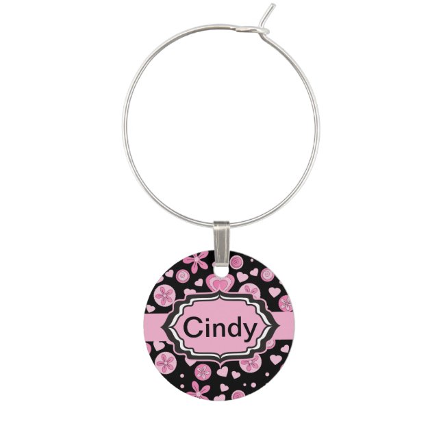 Fun Funky Style | DIY Name | Wine Charm (Front)
