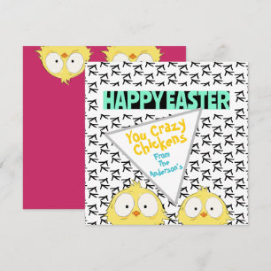 Fun Funny Cute “Happy Easter You Crazy Chickens” Holiday Card