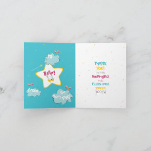 Fun Funny Cute Tooth Fairy Personalized Thank You Card