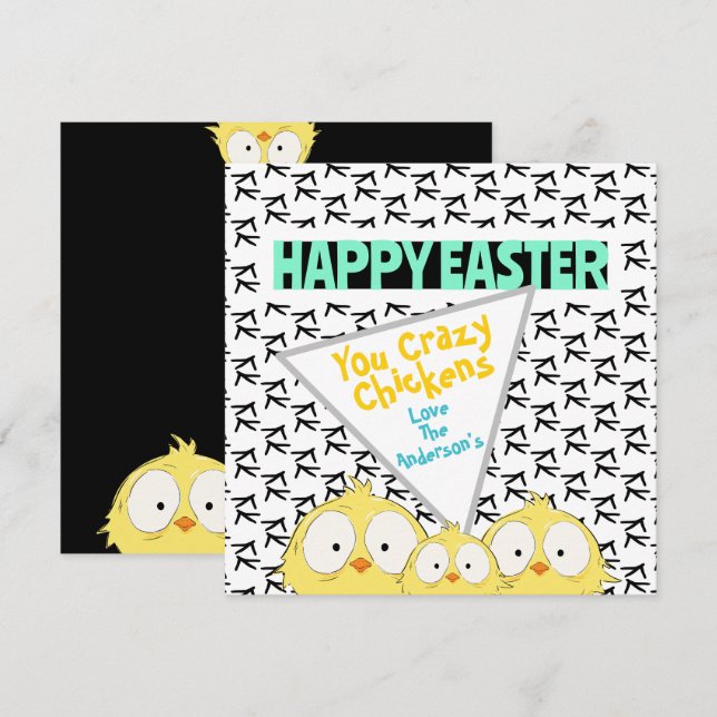 Fun Funny “Happy Easter You Crazy Chickens” |  Holiday Card (Front/Back)