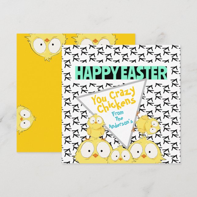 Fun Funny Happy Easter Your Crazy Chickens |  Holiday Card (Front/Back)