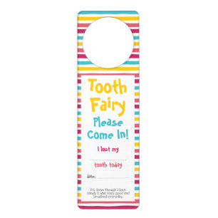 Fun Funny Tooth Fairy Please Come in! Cute Kids Door Hanger