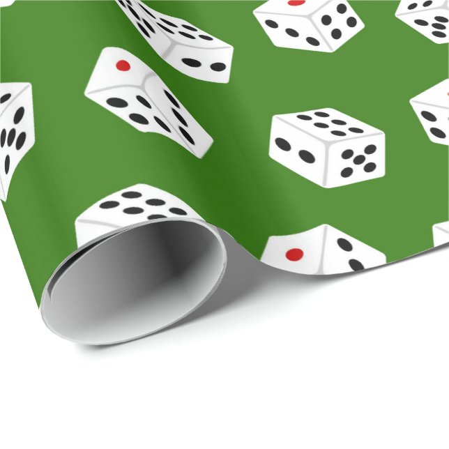Fun Gambling Dice pattern party wrapping paper (Roll Corner)