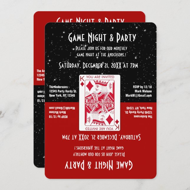 Fun Game Night Invitation (Front/Back)