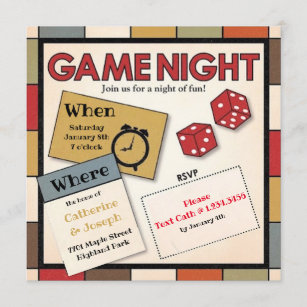 Game Night Invitation Family Game Night Casino Party 