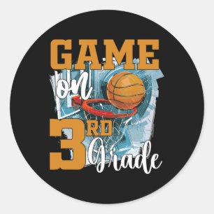 Fun Game On 3rd Grade Bysketbyll Byck To School Gi Classic Round Sticker
