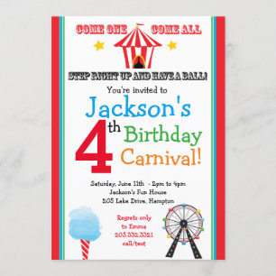 Fun & Games Carnival Party Invitation (Primary)