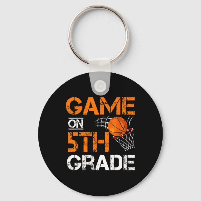Fun Games On Fifth Grade Bysketbyll First Day Of S Keychain (Front)