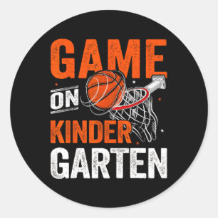 Fun Games On Kindergarten Basketball First Day Of  Classic Round Sticker