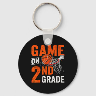 Fun Games On Second Grade Basketball First Day Of Keychain