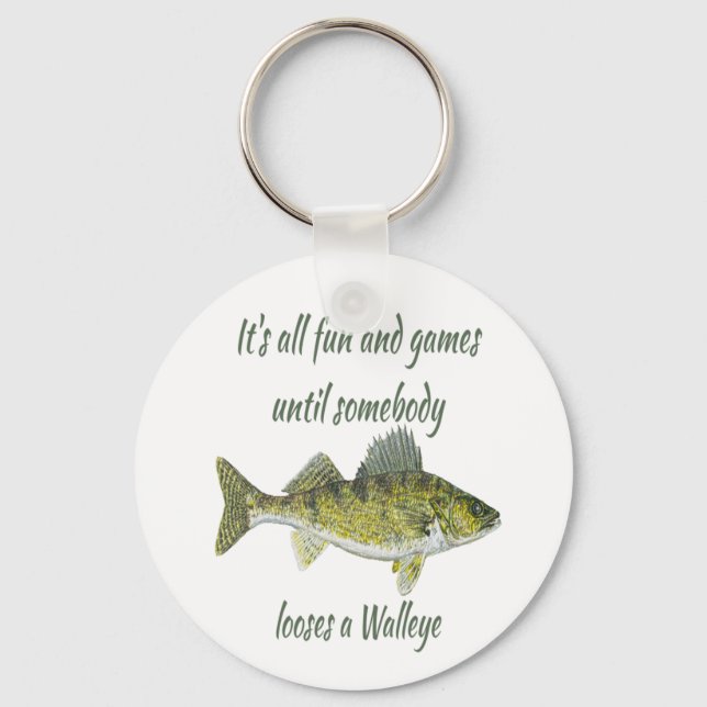 Fun & Games til Somebody Looses A Walleye Keychain (Front)