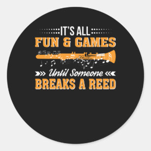 Fun Games Until Clarinet Marching Band Classic Round Sticker