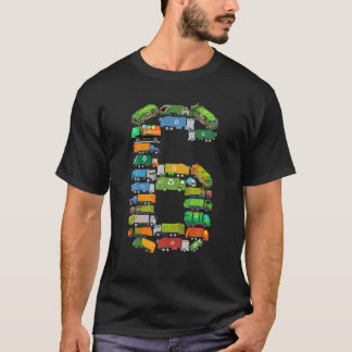 Fun Garbage Truck 6th Birthday Party Six 6 Year Ol T-Shirt