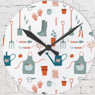 Fun Gardening Time Round Clock
